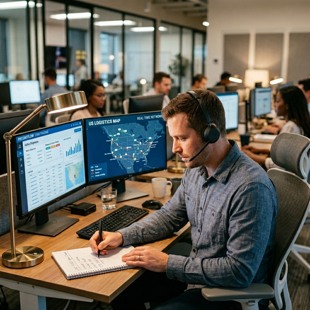 A dispatcher coordinating a complex shipment