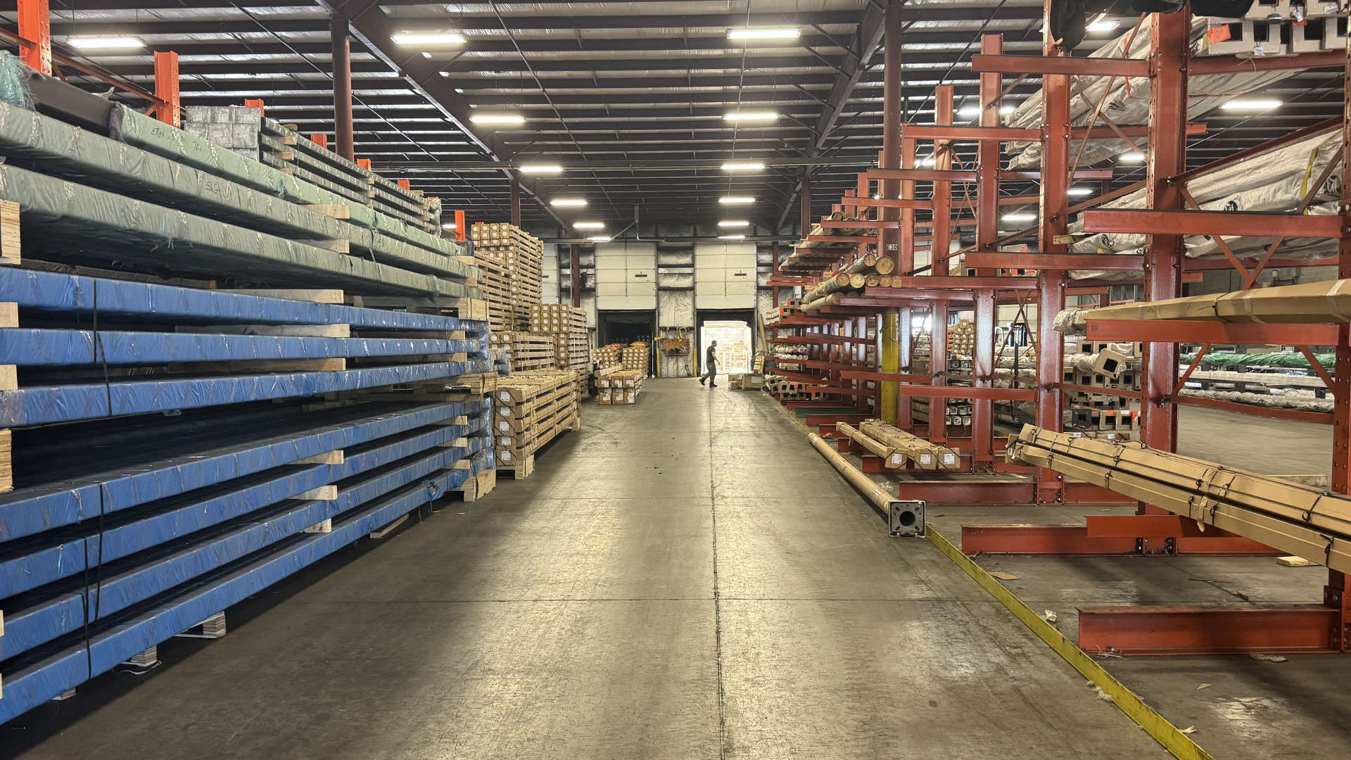Store light poles and flag poles safely with specialized racking systems designed for long cargo.