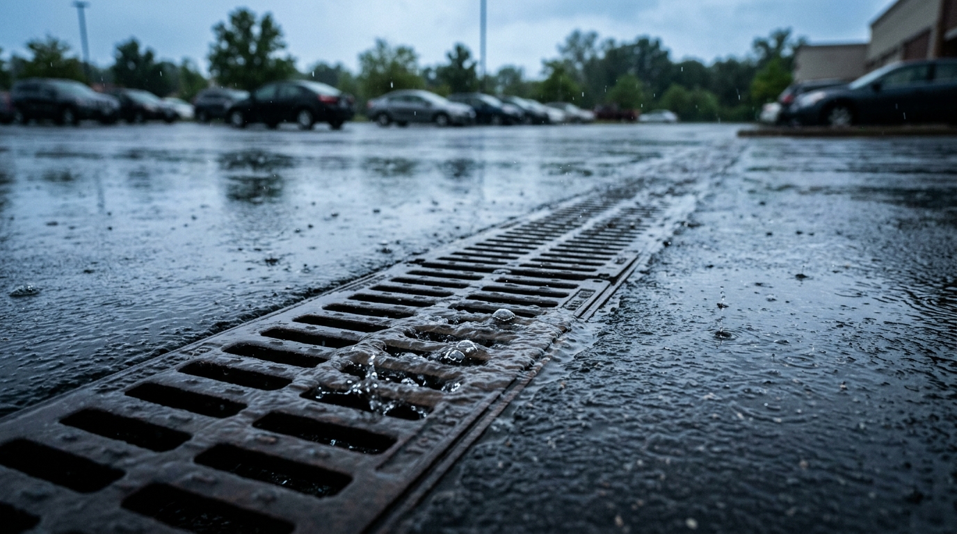Protect your pavement from costly water damage with professional drainage system installation.