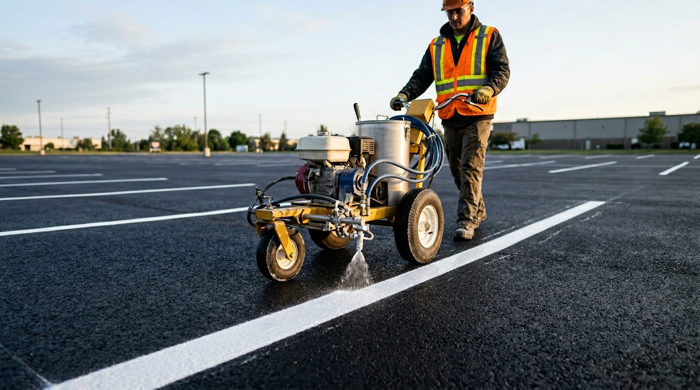 Maximize parking capacity with precise line striping that organizes traffic flow efficiently.